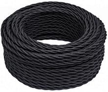 Ретро провод витой Bironi 3х1,5мм черный матовый (50м) картинка 